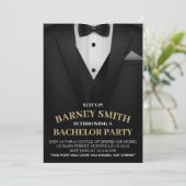 Classy Black Bow stropdas Suit Bachelor Party nodi Kaart (Staand voorkant)