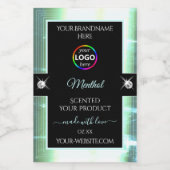 Classy Black brillant Ice Blue Logo Étiquette prod (Étiquettes simples)