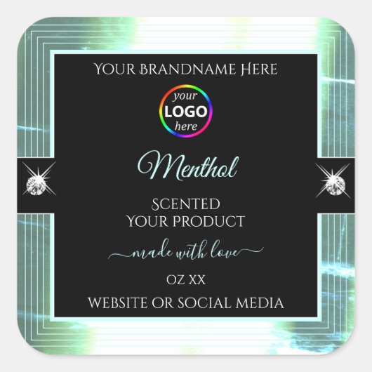 Classy Black brillant Ice Blue Logo Étiquette prod (Devant)