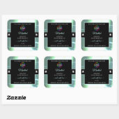 Classy Black brillant Ice Blue Logo Étiquette prod (Feuille)