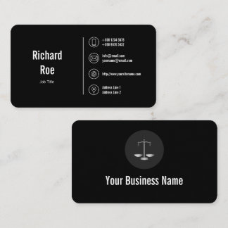 Classy Black Business Icons Logo Visitekaartje