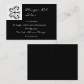 Classy Black Butterfly Nail Salon Visitekaartje (Voorkant / Achterkant)