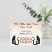 Classy Black Cat, we hebben verhuisd, New Address  Briefkaart (Staand voorkant)