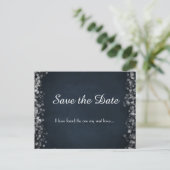 Classy Black Chalkboard Bokeh Lights Bewaar de dat Aankondigingskaart (Staand voorkant)