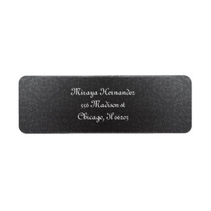 Classy Black Damask Adresetiketten Etiket