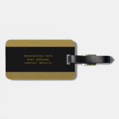 Classy Black en Gold Glitter Mr en Mrs. Bagagelabel (Achterkant horizontaal)