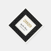 Classy Black en Gold Personalized Afstuderen Servet (Hoek)