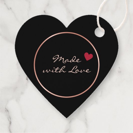 Classy Black en Roos Gold Packaging Hartelijk dank Bedankjes Labels (Achterkant)