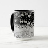 Classy Black en Silver Gypsy Scarf Mok (Voorkant links)