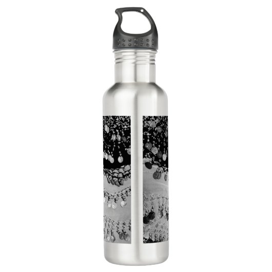 Classy Black en Silver Gypsy Scarf Waterfles (Achterkant)