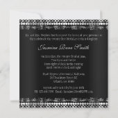 Classy Black en Silver Invite Kaart (Achterkant)