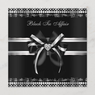 Classy Black en Silver Invite Kaart