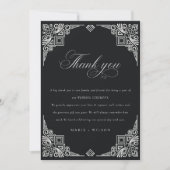 Classy Black en White Art Deco  huwelijk Bedankkaart (Voorkant)
