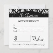 Classy Black en White Cadeaucertificaat (Achterkant)