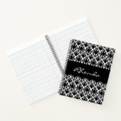 Classy Black en White Damask Notitieboek (Binnen)