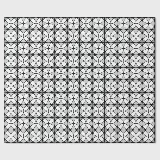 Classy Black en white Shippo Pattern Cadeaupapier (Vlak)