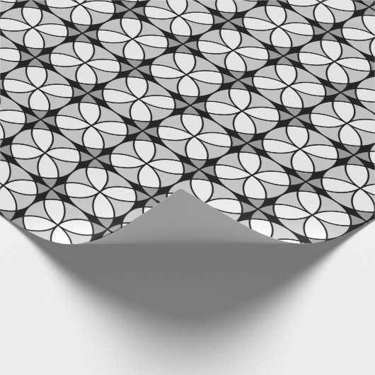Classy Black en white Shippo Pattern Cadeaupapier (Hoek)