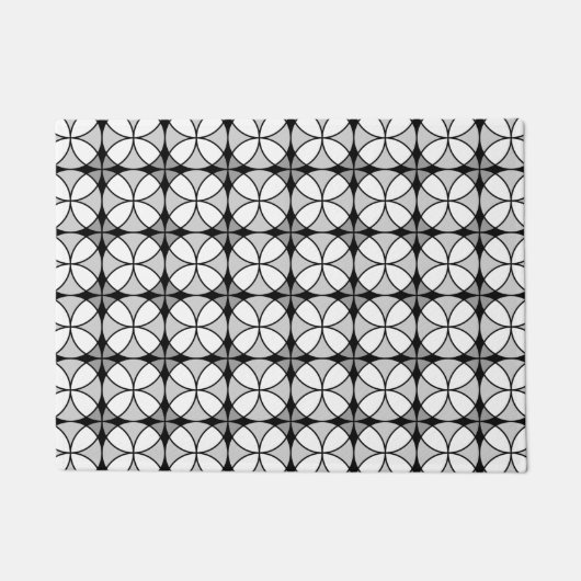 Classy Black en white Shippo Pattern Deurmat (Voorkant)
