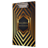 Classy Black Gold Elegant Professional geometrisch Klembord (Links)