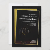 Classy Black Gold Glitter Housewarming Party (Voorkant)