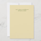 Classy Black Gold Green Wreath Wedding Invitation (Dos)