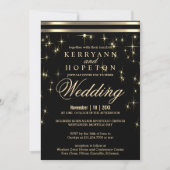 Classy Black & Gold Starlight met Bars-uitzending Kaart (Voorkant)