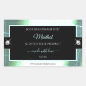 Classy Black Ice Blue Brilliants Productlabel Rechthoekige Sticker (Voorkant)