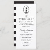 Classy Black Lighthouse Programme de mariage (Devant / Derrière)