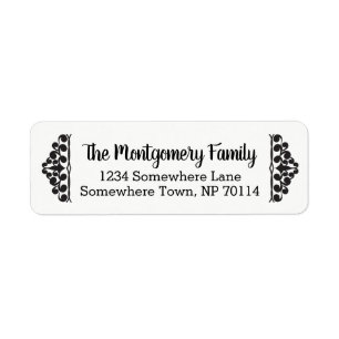 Classy Black met schuifwiel en familienaam Etiket