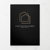Classy Black Real Estate Fold Kaart (Cover)