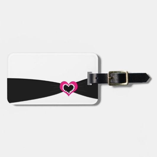 Classy Black Ribbon-Bagagelabel Bagagelabel (Voorkant horizontaal)