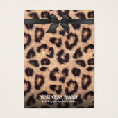 Classy Black Ribbon Leopard Print Holder Visitekaartjes (Voorkant)