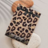 Classy Black Ribbon Leopard Print Holder Visitekaartjes