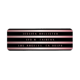 Classy Black Stripes & Roos Gold   Retouradres Etiket