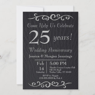 Classy Black Texture Jubileum Invitation Kaart
