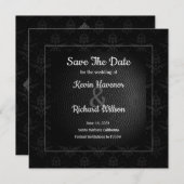 Classy Black Wedding Save the Date (Voorkant / Achterkant)