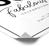 Classy Black & White 50 & Fabulous Birthday Party Poster (Hoek)