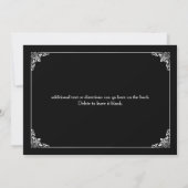 Classy Black White Elegant Vintage Wedding Kaart (Achterkant)