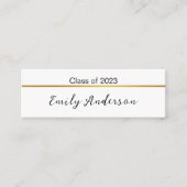 Classy Black White Gold Afstuderen Name Kaart Mini Visitekaartje (Voorkant)