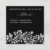 Classy Black White — Kaarten met groot draagvlak Vierkante Visitekaartje (Achterkant)