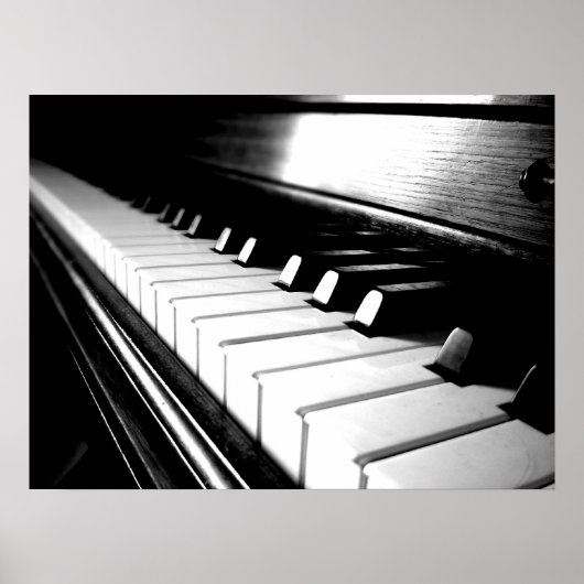 Classy Black & White Piano Photography Poster (Voorkant)