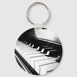 Classy Black & White Piano Photography Sleutelhanger