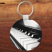 Classy Black & White Piano Photography Sleutelhanger (Voorkant)