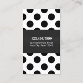 Classy Black & White Polka Dots Hair Stylist Visitekaartje (Achterkant)