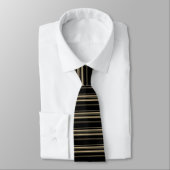 Classy Black White Sepia Striped Pattern Stropdas (Gebonden)