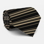 Classy Black White Sepia Striped Pattern Stropdas (Opgerold)