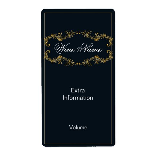 Classy Black Wine Label (Voorkant)