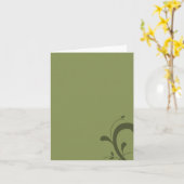 Classy Blank Olijfgroen met Flourish Note Kaart (Gele Bloem)