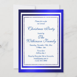 Classy Blauw & Wit Kerstfeest Kaart