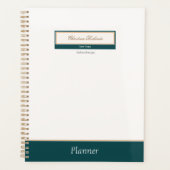 Classy Blauwgroen Ivoor Business Planner (Voorkant)